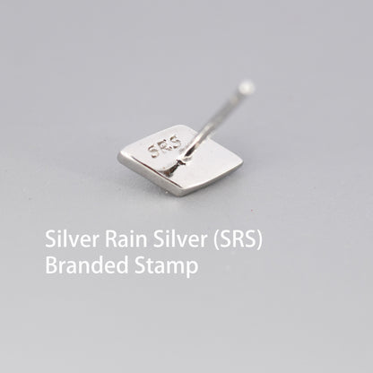 Diamond Shape Opal Stud Earrings in Sterling Silver, Silver, Gold or Rose Gold, Geometry Opal Earrings, Stacking Earrings