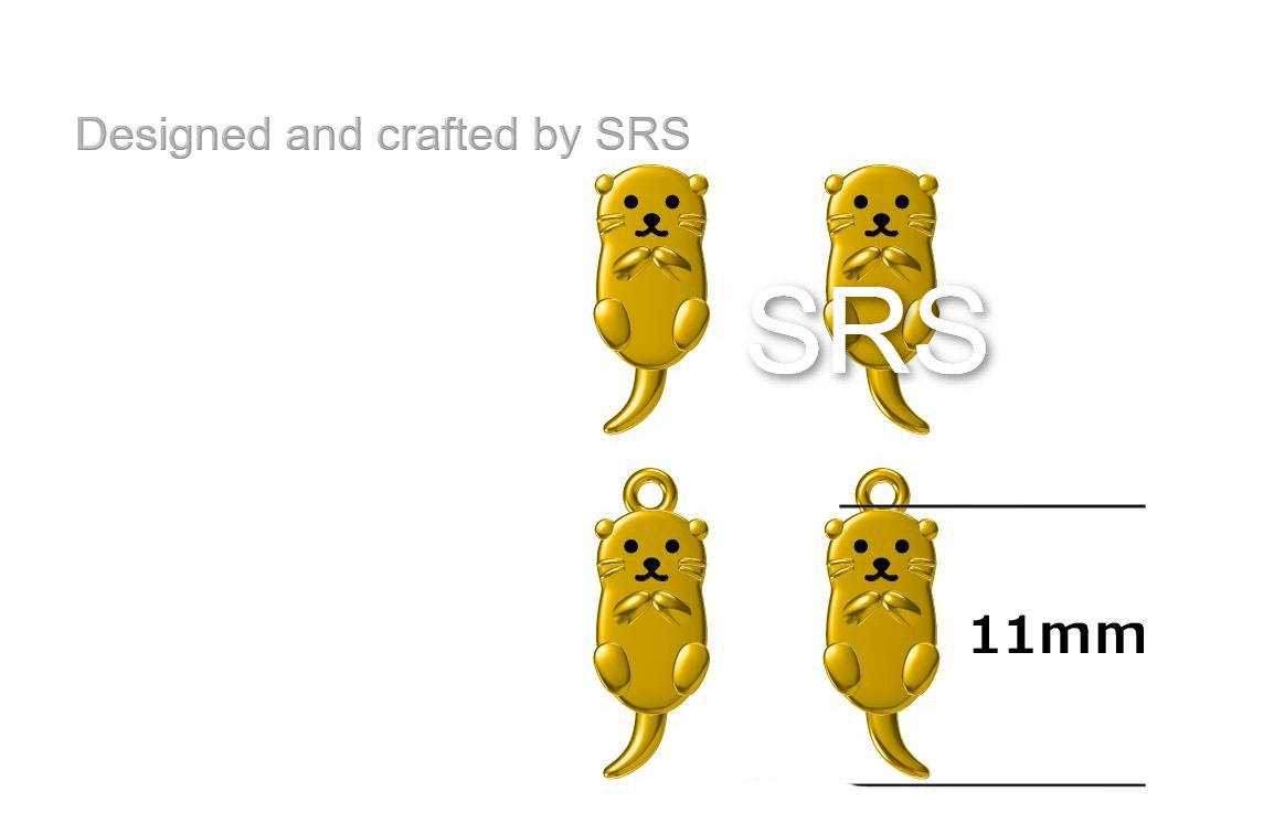 Otter Pendant Necklace in Sterling Silver, Cute Otter Necklace, Silver Otter Necklace, Woodland Animal Necklace