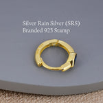 Ruby Red Pear Cut CZ Huggie Hoop in Sterling Silver, Silver or Gold, Minimalist Simple Ruby Pink Hoop Earrings