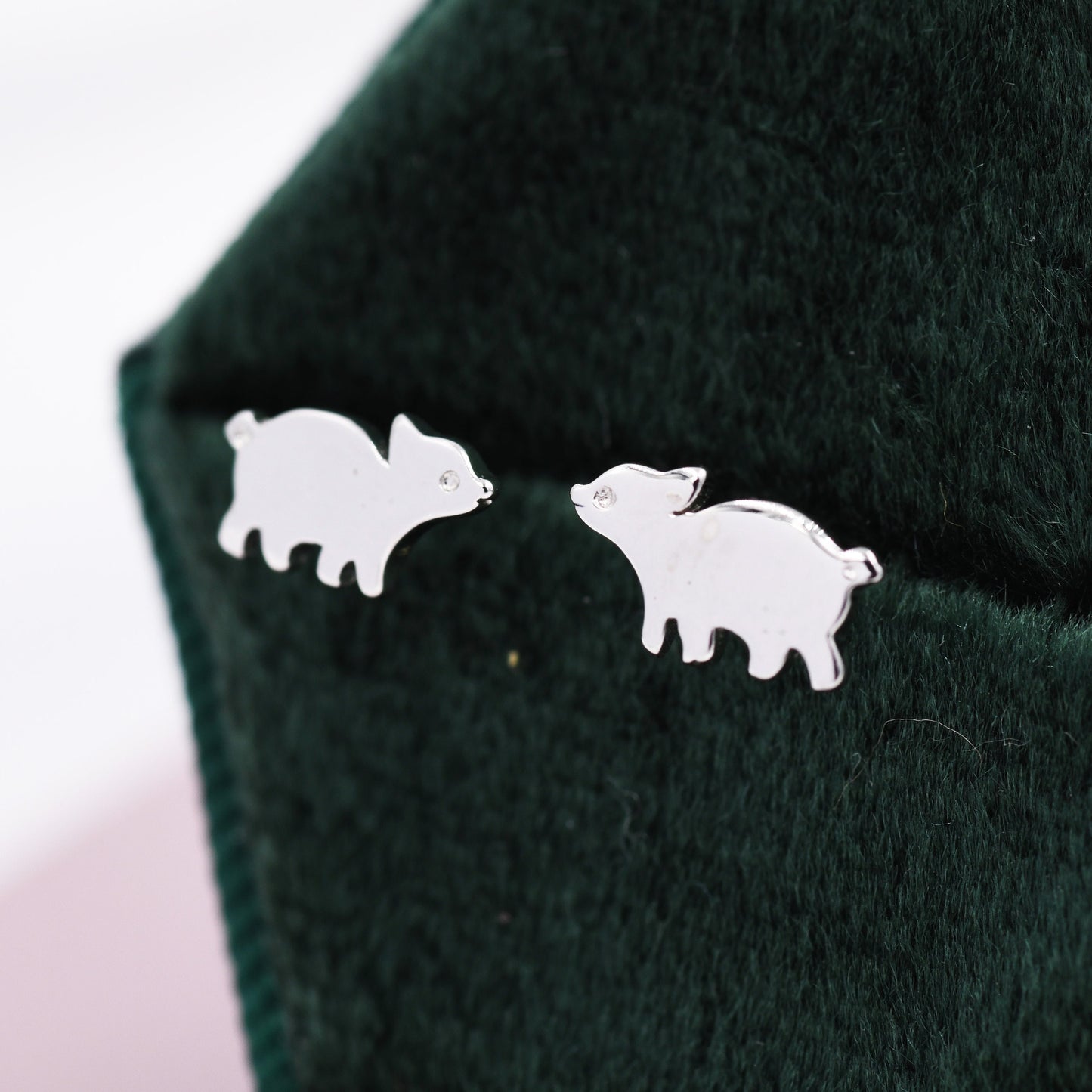 Baby Pig Stud Earrings in Sterling Silver, Piglet Earrings, Silver or Gold, Farm Animal Earrings, Nature Inspired