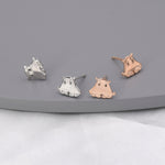 Umbrella Octopus Stud Earrings in Sterling Silver, Silver or Rose Gold, Ocean Animal Earrings, Nature Inspired