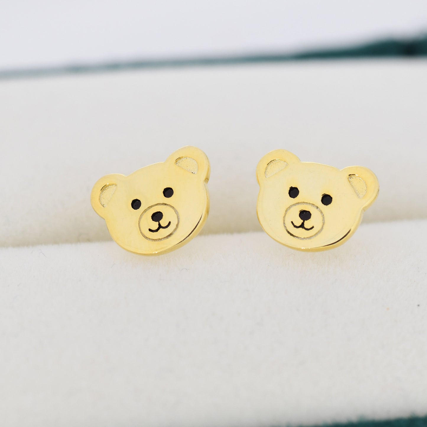 Teddy Bear Stud Earrings in Sterling Silver, Silver or Gold, Cute Gift, Teddy Earrings