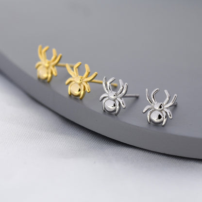 Spider Stud Earrings in Sterling Silver, Silver or Gold, Animal Earrings, Nature Inspired, Insect Earrings
