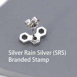 Tiny Honeycomb Stud Earrings in Sterling Silver, Silver or Gold, Nature Inspired