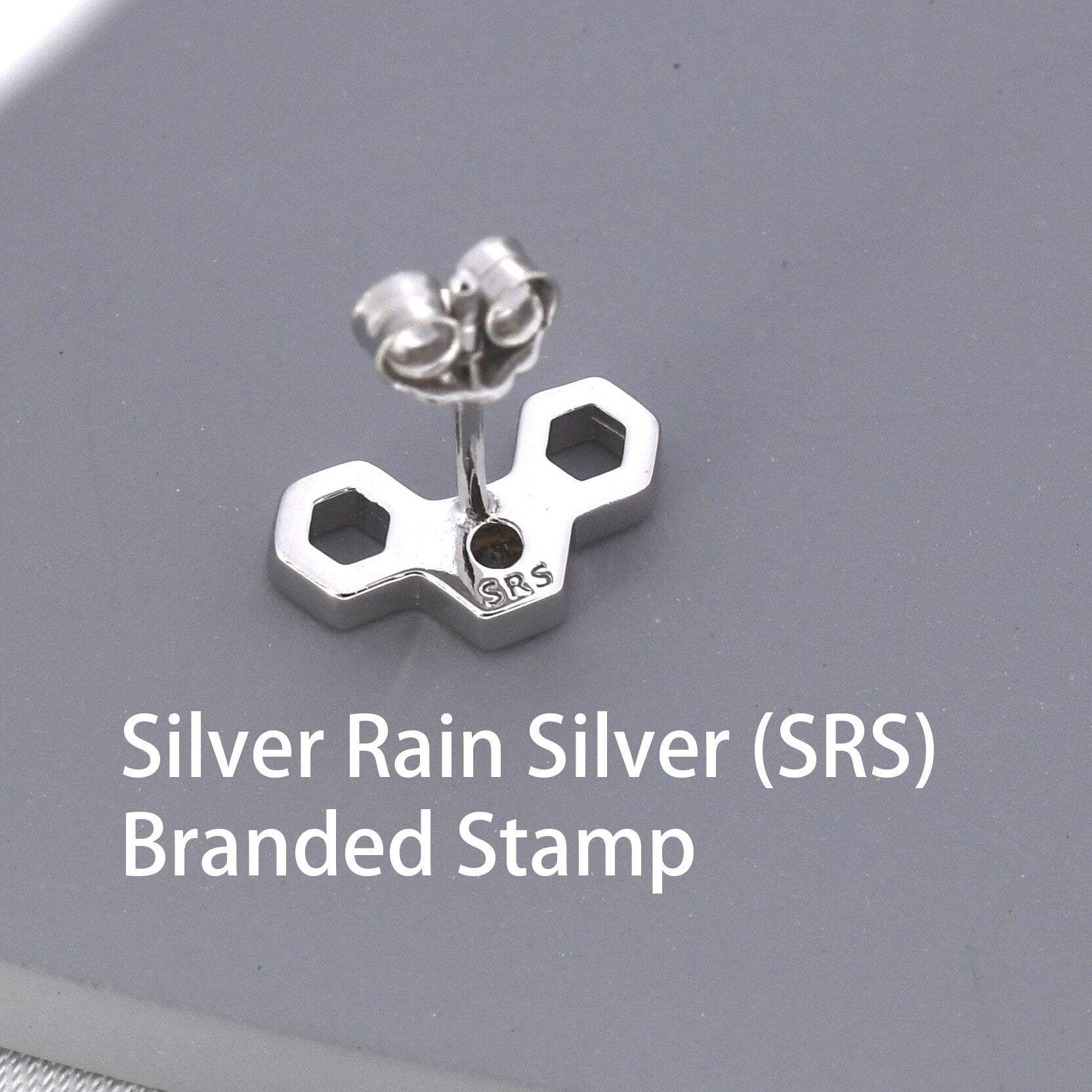 Tiny Honeycomb Stud Earrings in Sterling Silver, Silver or Gold, Nature Inspired