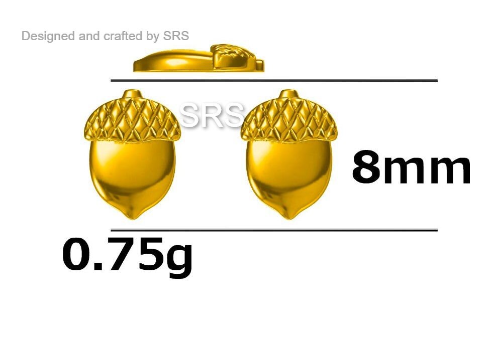Acorn Stud Earrings in Sterling Silver, Silver or Gold, Acorn Nut Earrings