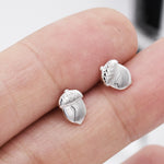 Acorn Stud Earrings in Sterling Silver, Silver or Gold, Acorn Nut Earrings