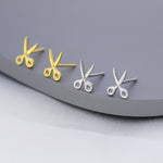 Scissors Stud Earrings in Sterling Silver, Silver or Gold, Scissor Earrings