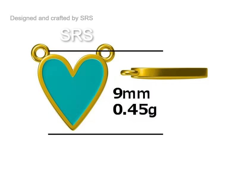 Teal Blue Enamel Heart Pendant Necklace in Sterling Silver, Blue Heart Necklace, Dainty and Tiny