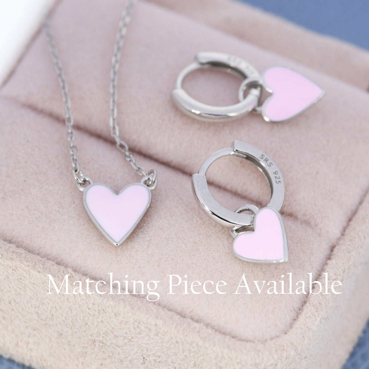 Pink Heart Pendant Necklace in Sterling Silver, Pink Heart Necklace, Dainty and Tiny