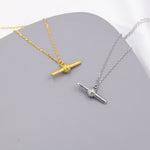 Balanced Bar Necklace in Sterling Silver, Silver or Gold, Horizontal Bar Necklace