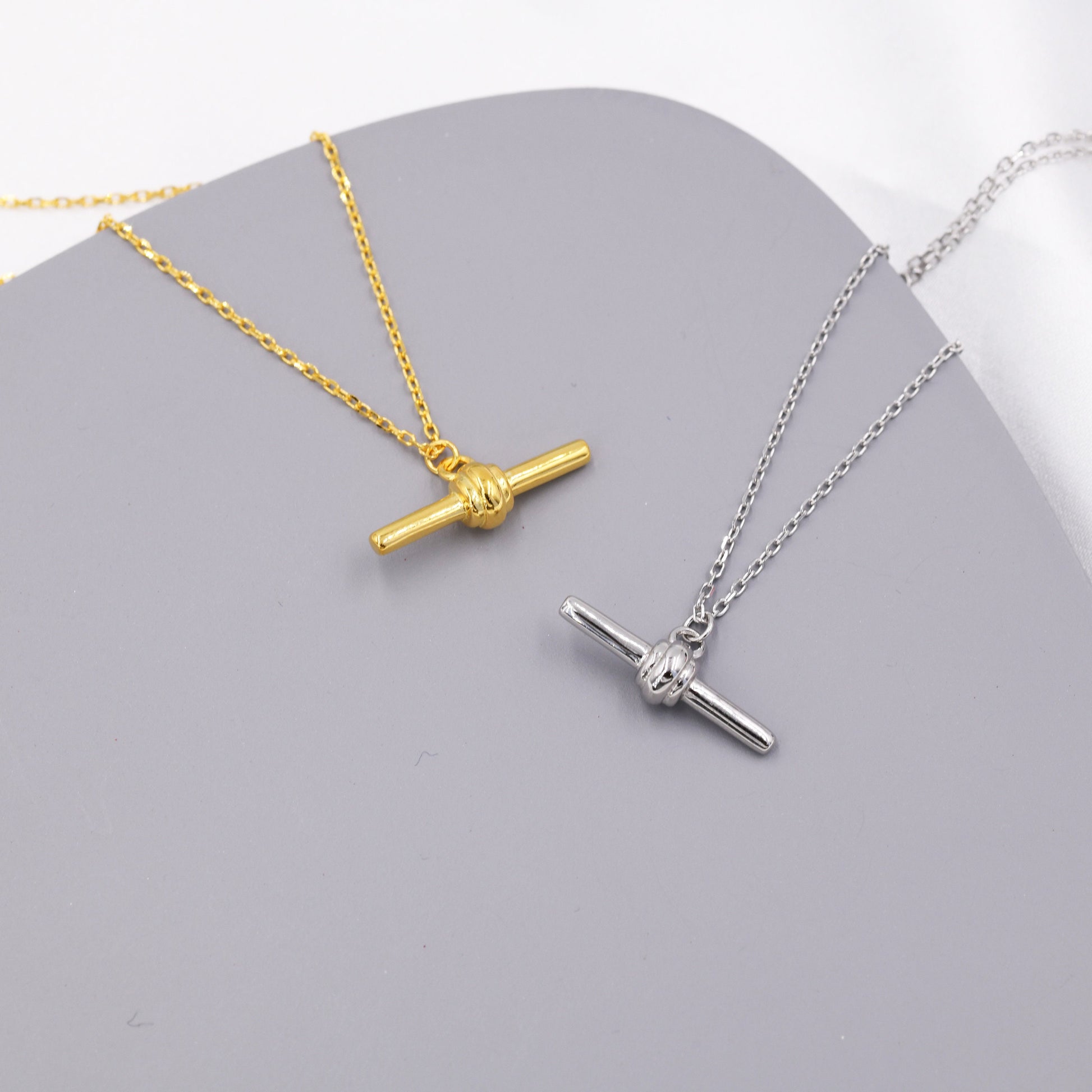 Balanced Bar Necklace in Sterling Silver, Silver or Gold, Horizontal Bar Necklace