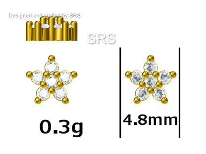 Sapphire Blue CZ Flower Stud Earrings in Sterling Silver, Silver or Gold, Blue Crystal Flower Earrings, Stacking Earrings