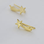 Shooting Star Crawler Earrings in Sterling Silver, Silver or Gold, Star Ear Crawlers, Ear Climbers