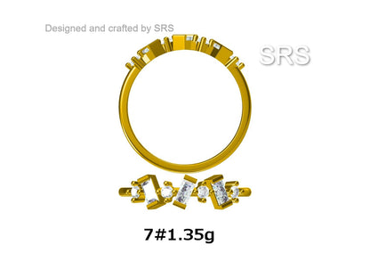 Emerald Green Baguette CZ Cluster Ring in Sterling Silver, Silver or Gold, Organic Shape CZ Ring, US 5 - 8