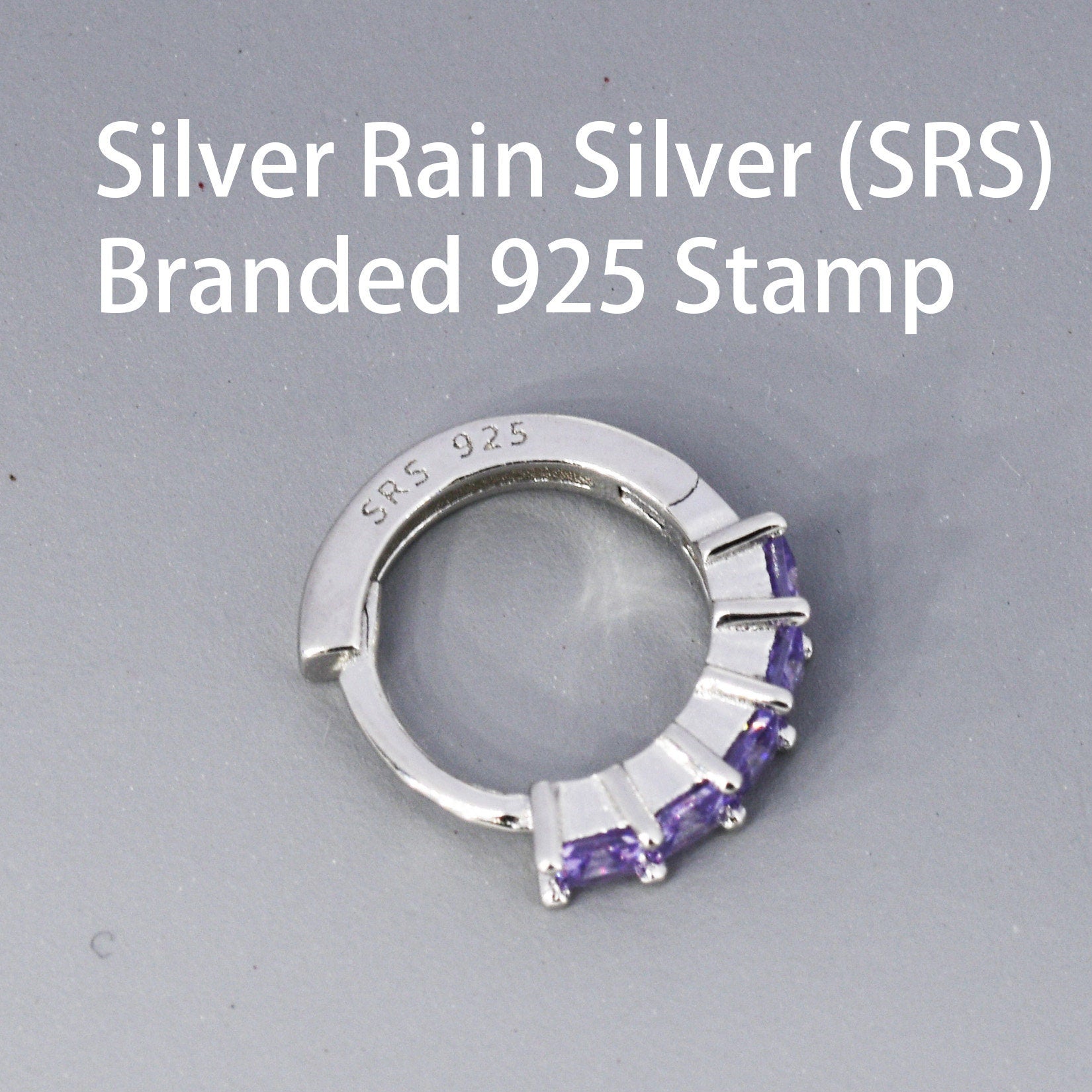 Sapphire Blue CZ Huggie Hoop in Sterling Silver, Silver or Gold, Minimalist Simple Hoop Earrings,