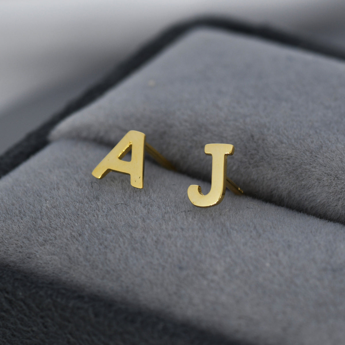 ONE Small Initial Letter Stud Earring in Sterling Silver, Silver, Rose Gold, Gold, Personalised, Alphabet Letter Monogram