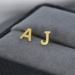 ONE Small Initial Letter Stud Earring in Sterling Silver, Silver, Rose Gold, Gold, Personalised, Alphabet Letter Monogram