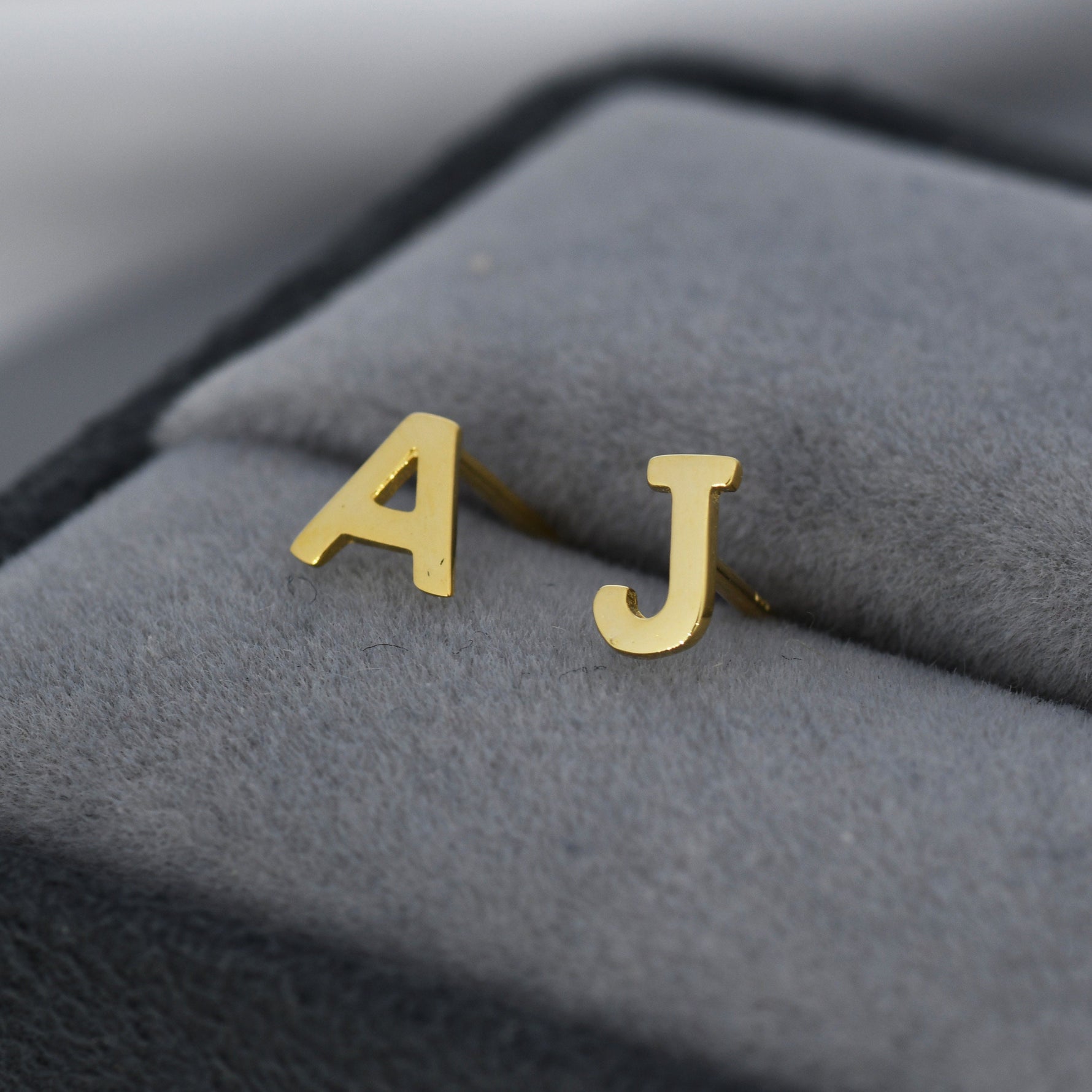 ONE Small Initial Letter Stud Earring in Sterling Silver, Silver, Rose Gold, Gold, Personalised, Alphabet Letter Monogram