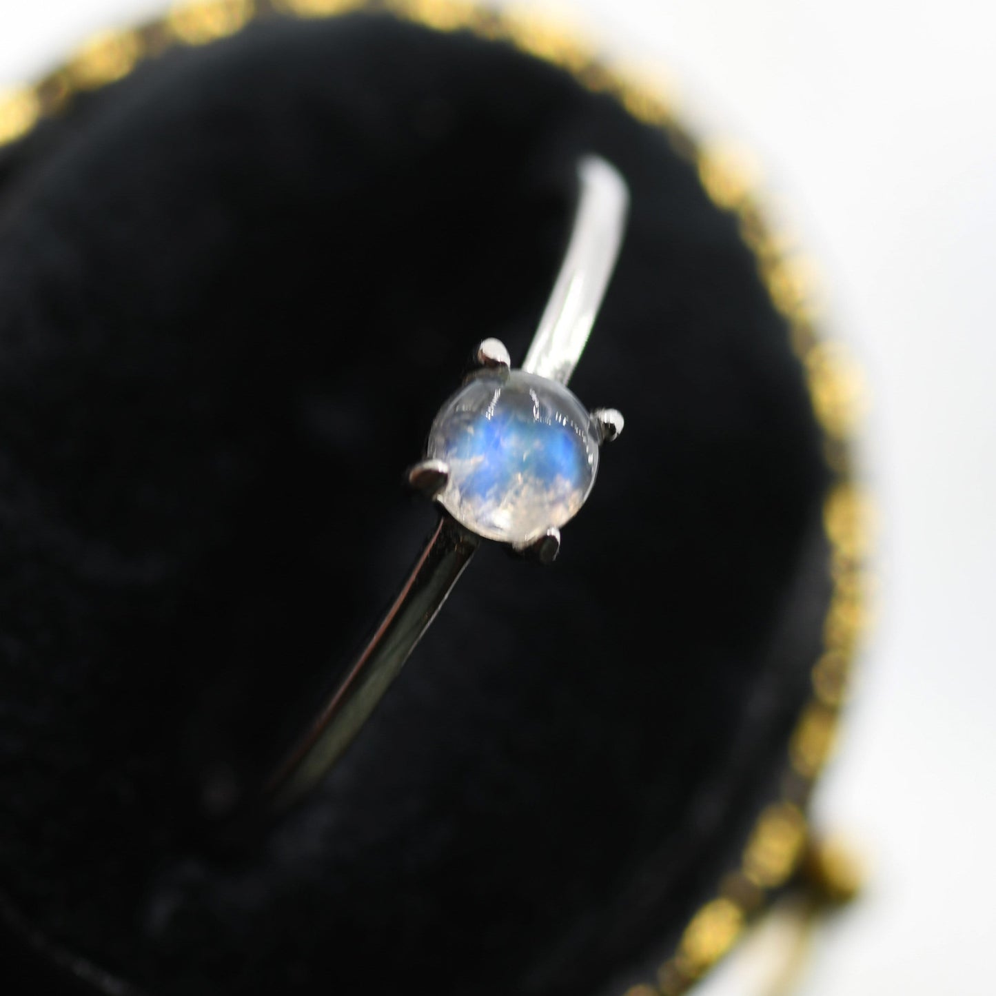 Genuine Moonstone Ring in Sterling Silver, US 5 - 8, Natural Moonstone Ring