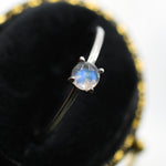 Genuine Moonstone Ring in Sterling Silver, US 5 - 8, Natural Moonstone Ring