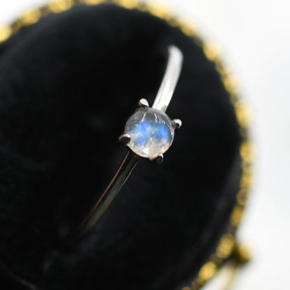 Genuine Moonstone Ring in Sterling Silver, US 5 - 8, Natural Moonstone Ring