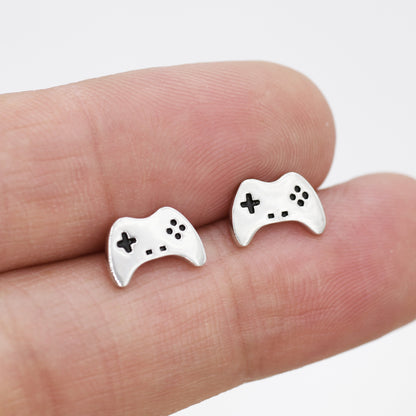 Game Console Stud Earrings in Sterling Silver, Silver or Gold, Gamer Earrings, Gamer Gift, Gaming Console Earrings