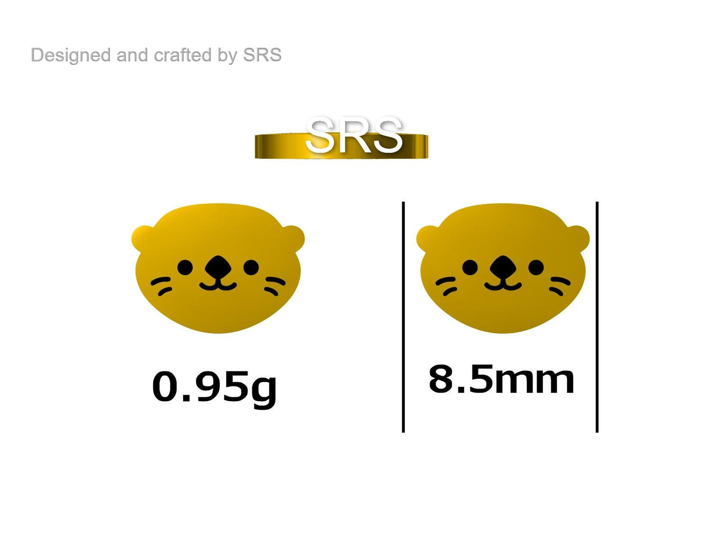 Otter Stud Earrings in Sterling Silver, Otter Head Earrings, Nature Inspired Animal Earrings