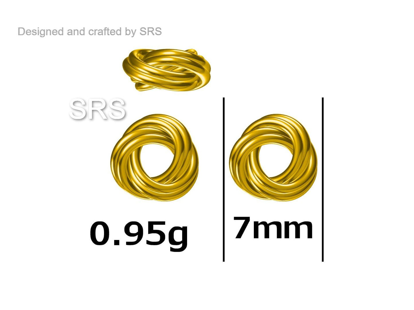 Sterling Silver Love Knot Stud Earrings, Also in Gold Finish or Rose Gold Finish, Dainty Knot Earrings, Bridesmaid's Jewellery