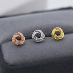 Sterling Silver Love Knot Stud Earrings, Also in Gold Finish or Rose Gold Finish, Dainty Knot Earrings, Bridesmaid's Jewellery