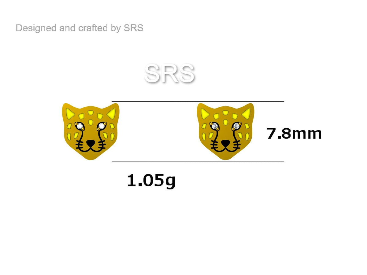 Leopard Stud Earrings in Sterling Silver, Silver or Gold, Leopard Face Earrings, Animal Earrings, Nature Inspired