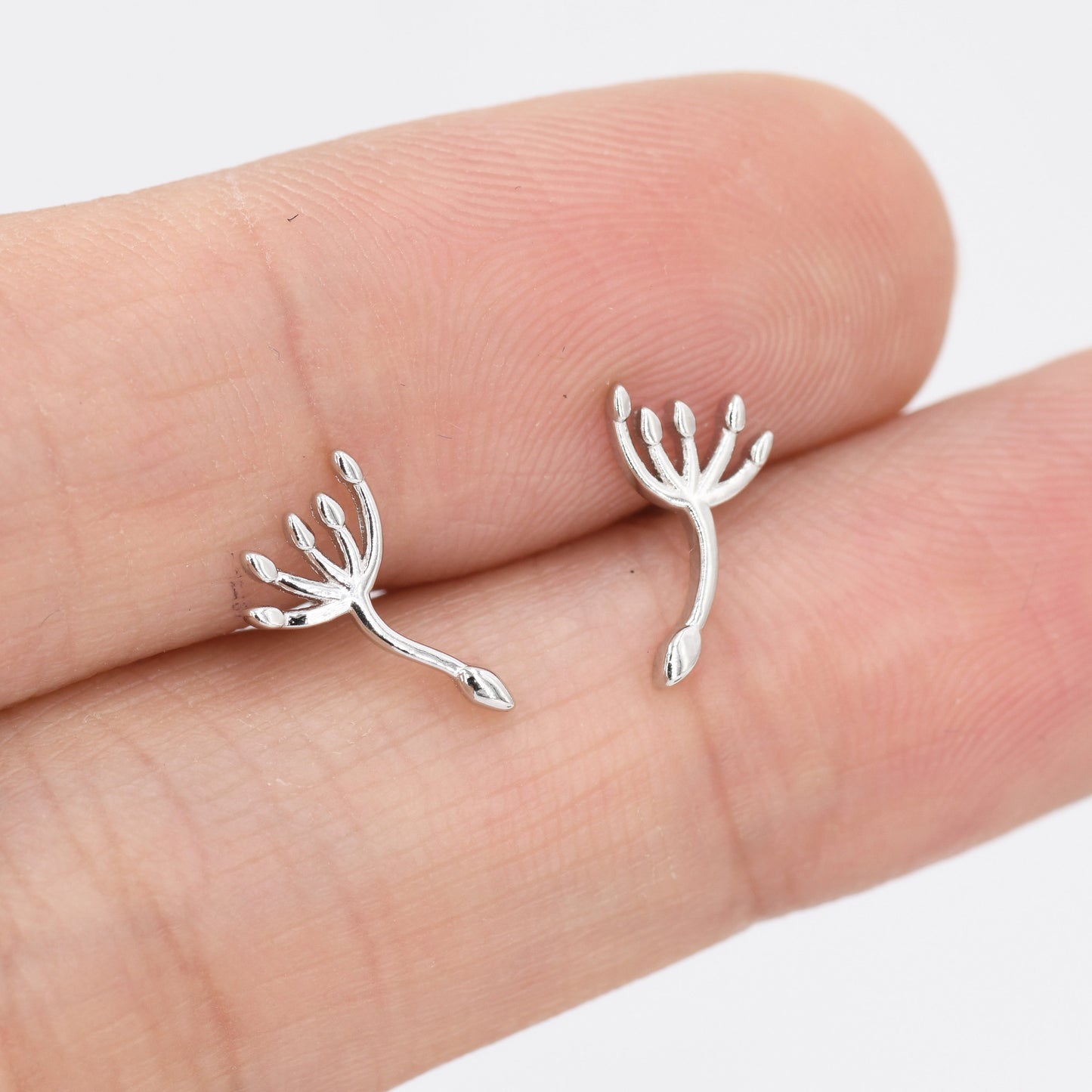 Dandelion Seed Stud Earrings in Sterling Silver, Silver or Gold, Make A Wish Earrings, Dandelion Earrings