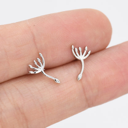 Dandelion Seed Stud Earrings in Sterling Silver, Silver or Gold, Make A Wish Earrings, Dandelion Earrings