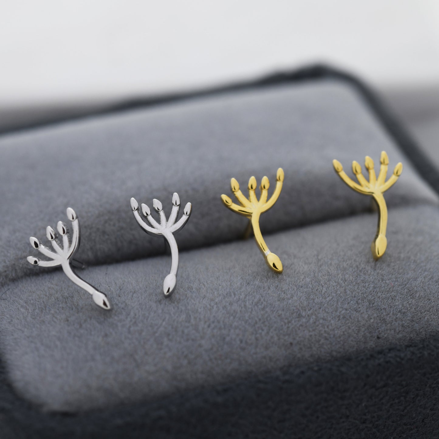 Dandelion Seed Stud Earrings in Sterling Silver, Silver or Gold, Make A Wish Earrings, Dandelion Earrings