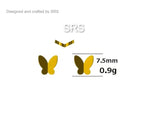 Sterling Silver Butterfly Stud Earrings, Silver, Gold or Rose Gold, Dainty Butterfly Earrings, Bridesmaid's Jewellery