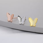 Sterling Silver Butterfly Stud Earrings, Silver, Gold or Rose Gold, Dainty Butterfly Earrings, Bridesmaid's Jewellery