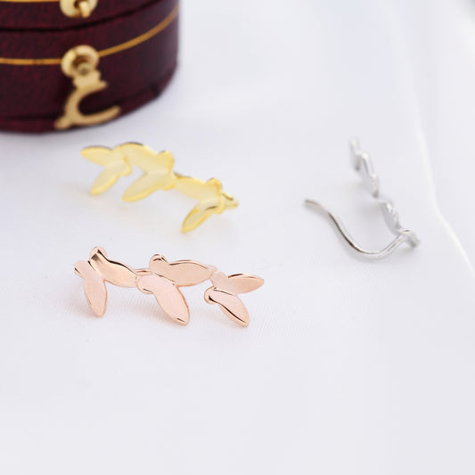 Sterling Silver Butterfly Crawler Earrings,  Silver, Gold or Rose Gold,  Butterfly Ear Climbers, Butterfly Ear Crawlers