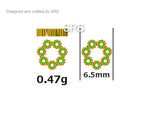 Sterling Silver Tiny CZ Circle Wreath Stud Earrings, Silver, Gold or Rose Gold, Tiny CZ Circle Earrings