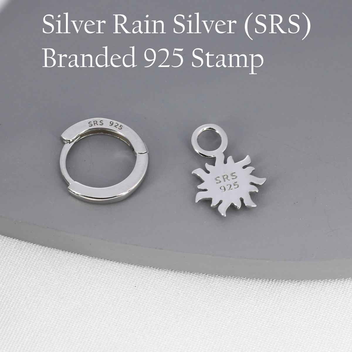 Dangling Sun with Face Hoop in Sterling Silver, Silver or Gold, Sun Face Earrings, Detachable and Interchangeable