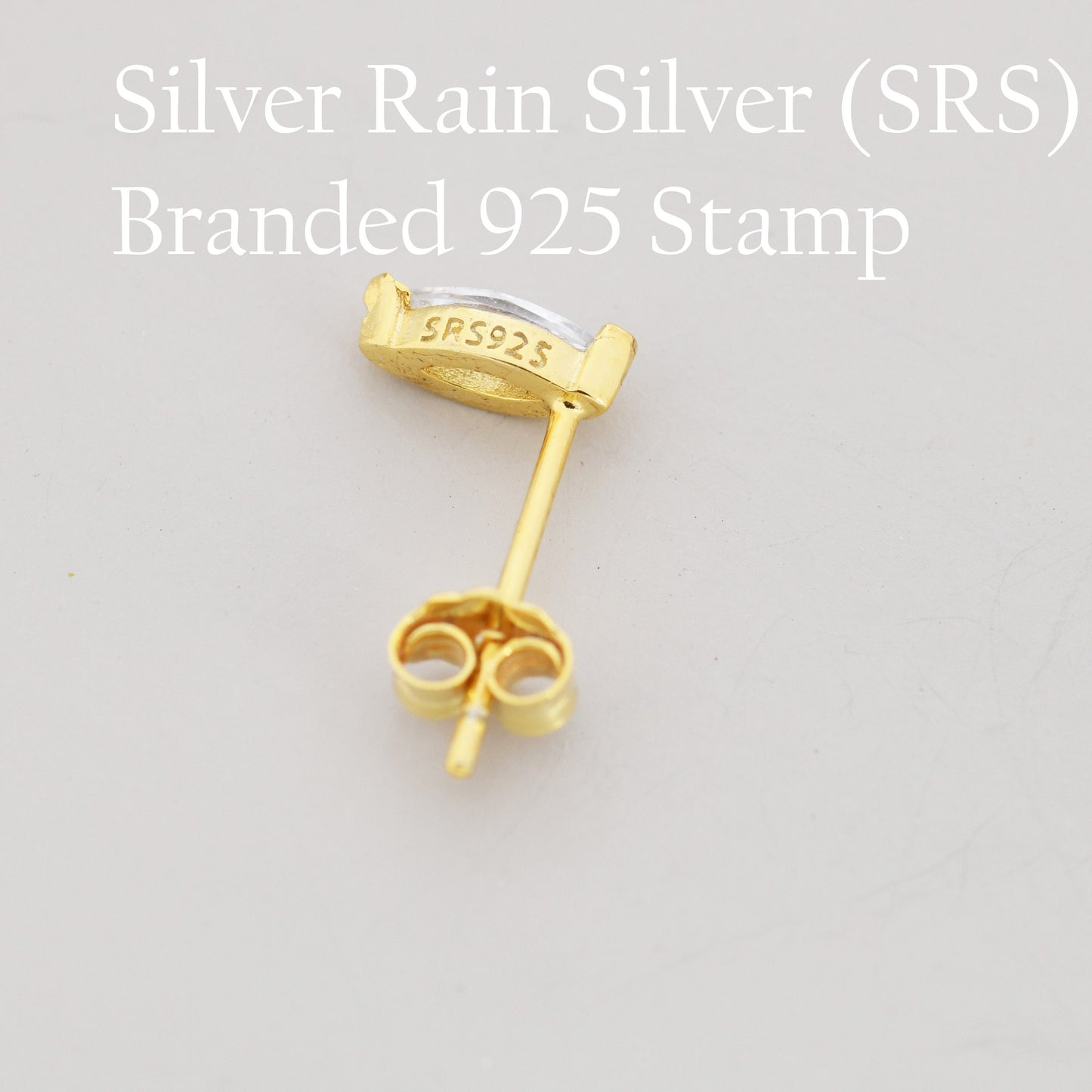 Sterling Silver Sapphire Blue Marquise Stud Earrings, Simulated Sapphire Crystal, Minimalist Geometric Design, September Birthstone