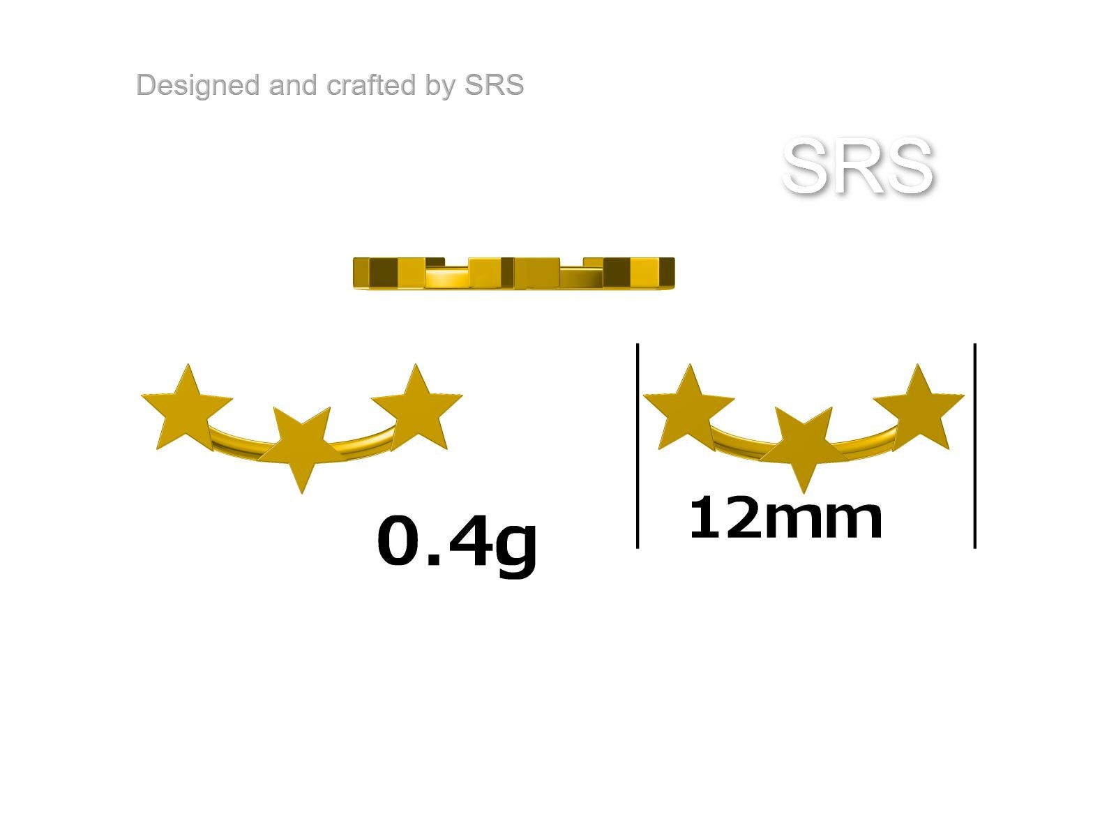 Tiny Star Trio Constellation Sterling Silver Dainty Stud Earrings, Available in Gold, Rose Gold and Silver, Tiny Star crawlers