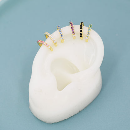 Gradient Colour Ear Cuff in Sterling Silver, Ombre Ear Cuff, Simple Piercing Free Earrings, Minimalist Ear Cuff,