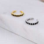 Black CZ Ear Cuff in Sterling Silver, Silver or Gold, Simple Piercing Free Earrings, Minimalist Ear Cuff, Black Diamond Ear Cuff