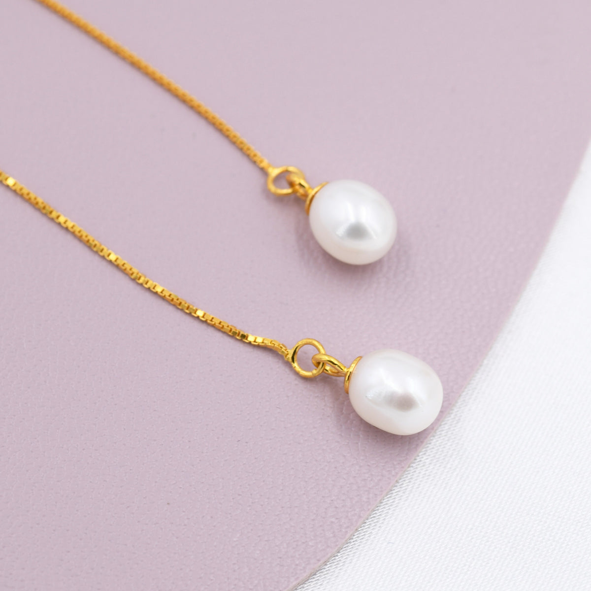 Freshwater Pearl Threader Earrings