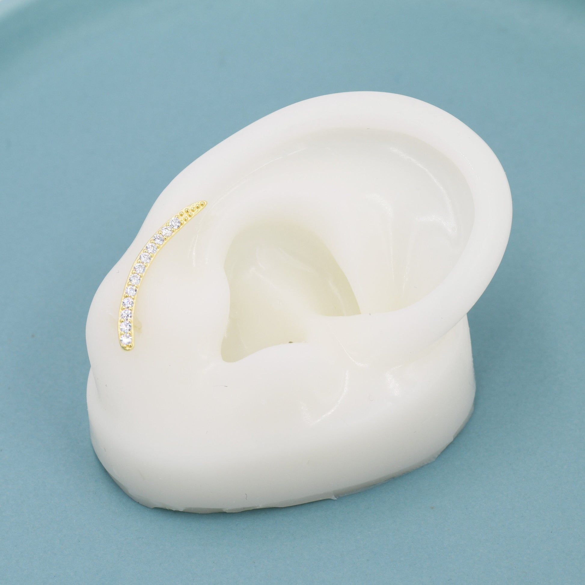 Ombre Ruby Pink CZ Crawler Earrings in Sterling Silver, Silver or Gold, Gradient Colour Ear Crawlers, July Birthstone Ear Climbers