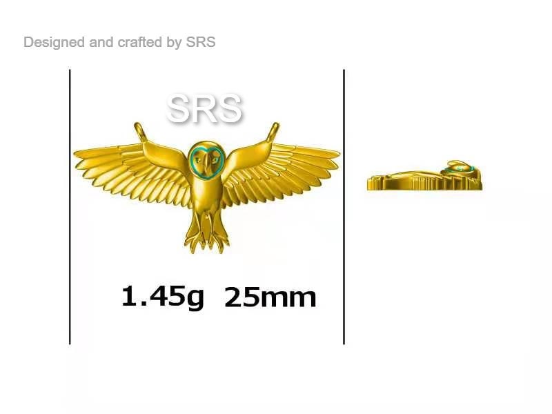 Flying Barn Owl Pendant Necklace in Sterling Silver, Owl Necklace, Silver Barn Owl Necklace, Bird Necklace, Animal Necklace