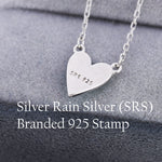 Pink Heart Pendant Necklace in Sterling Silver, Pink Heart Necklace, Dainty and Tiny