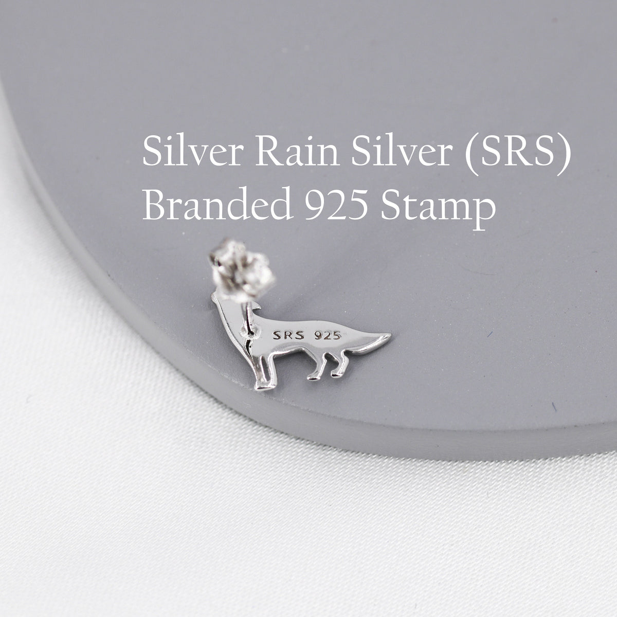German Shepard Stud Earrings in Sterling Silver, Silver or Gold, Silver Dog Earrings, Silver German Shepard Dog Earrings