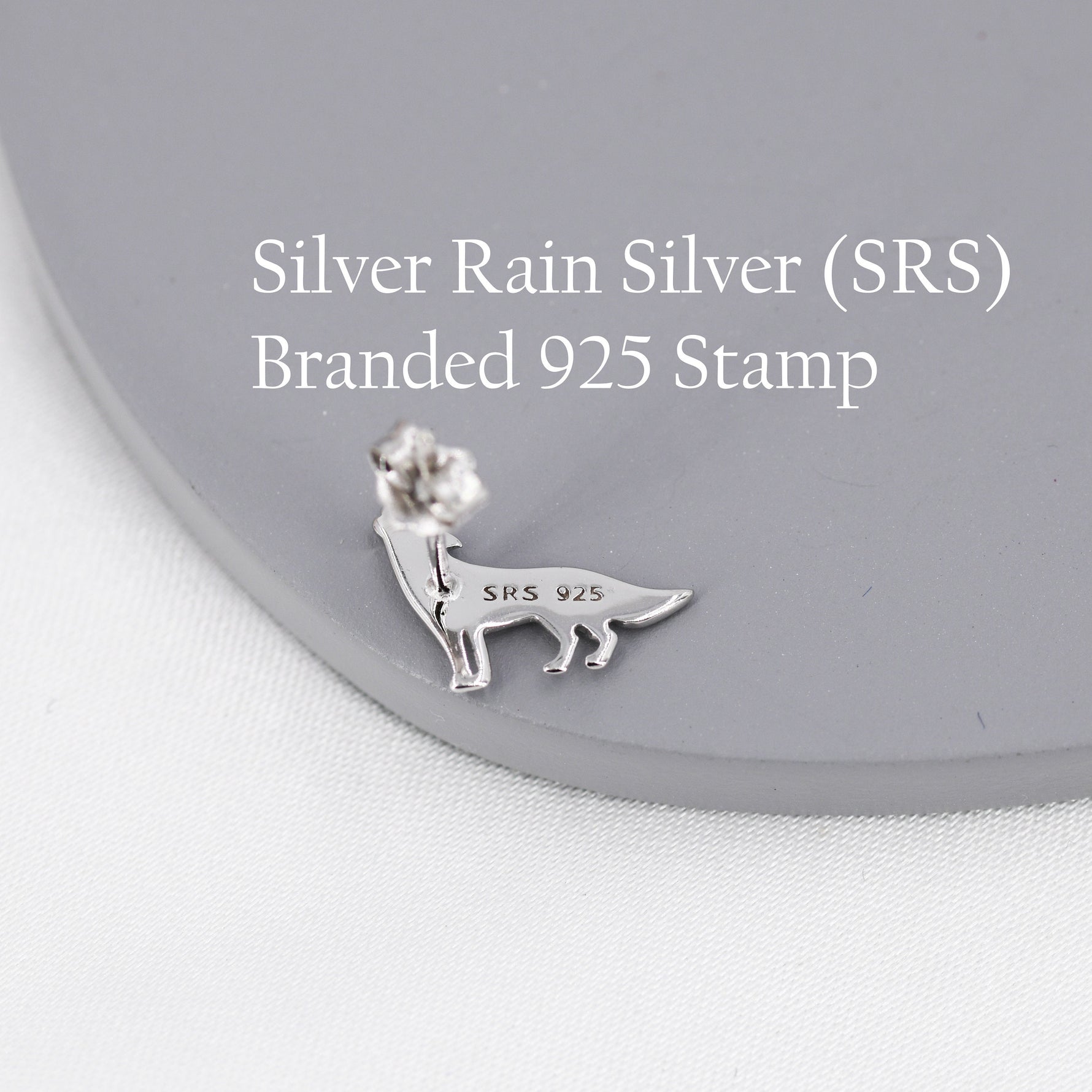 German Shepard Stud Earrings in Sterling Silver, Silver or Gold, Silver Dog Earrings, Silver German Shepard Dog Earrings