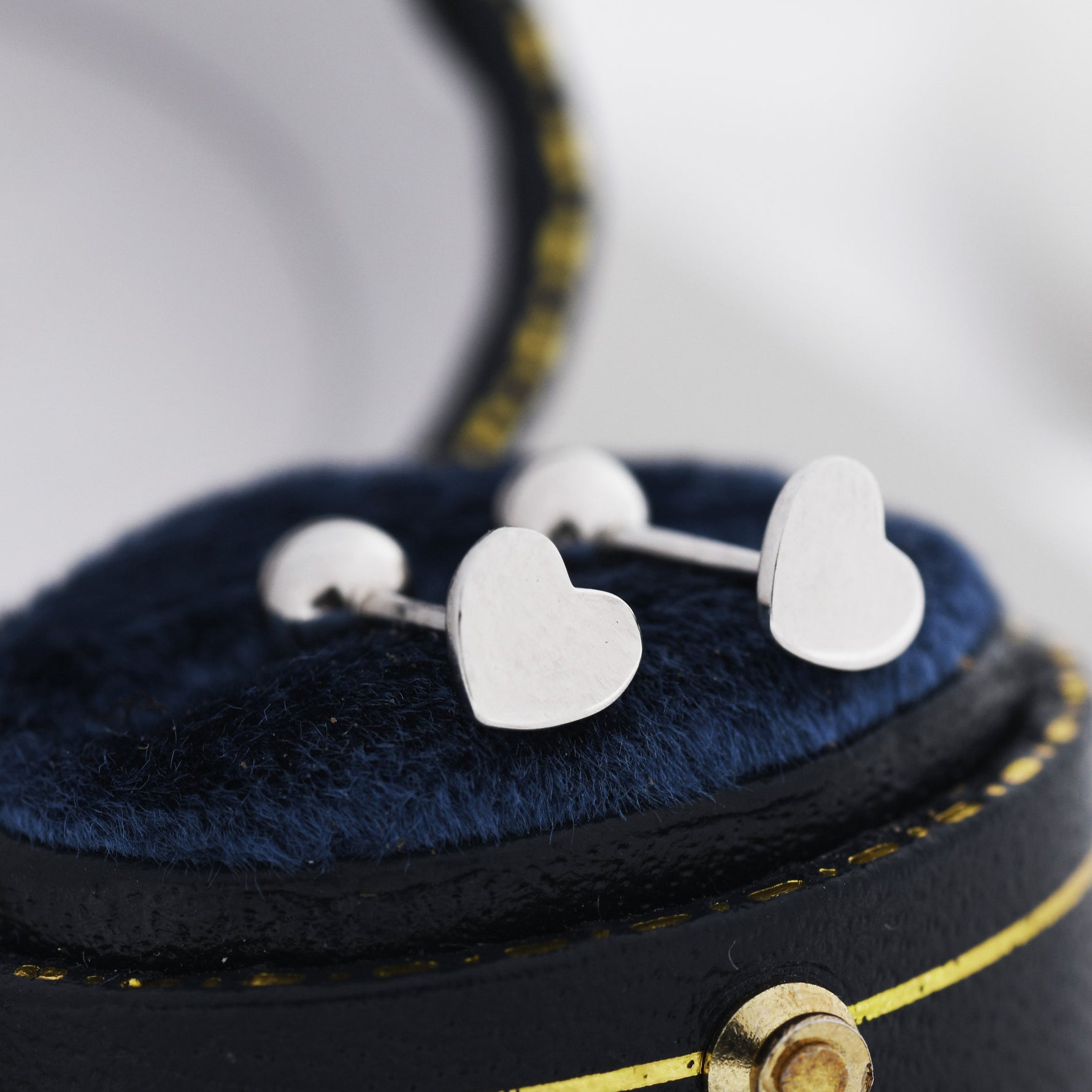Heart Screwback Earrings in Sterling Silver, Dainty Heart Screw Back Stacking Earrings, Barbell Earrings, Piercing Earrings